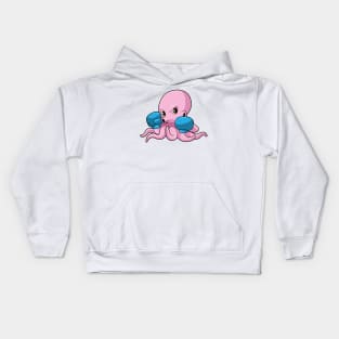 Octopus as Boxer with Boxing gloves Kids Hoodie